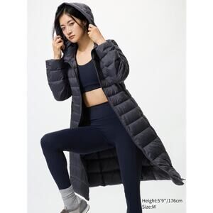 Uniqlo Women's Ultra Light Down Coat Hoodie Long Sleeve Nylon